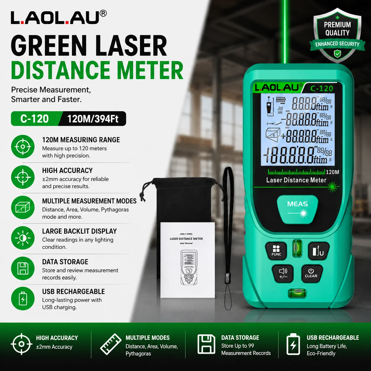 LAOLAU Digital Laser Range Fin - Power Tools Red review and price