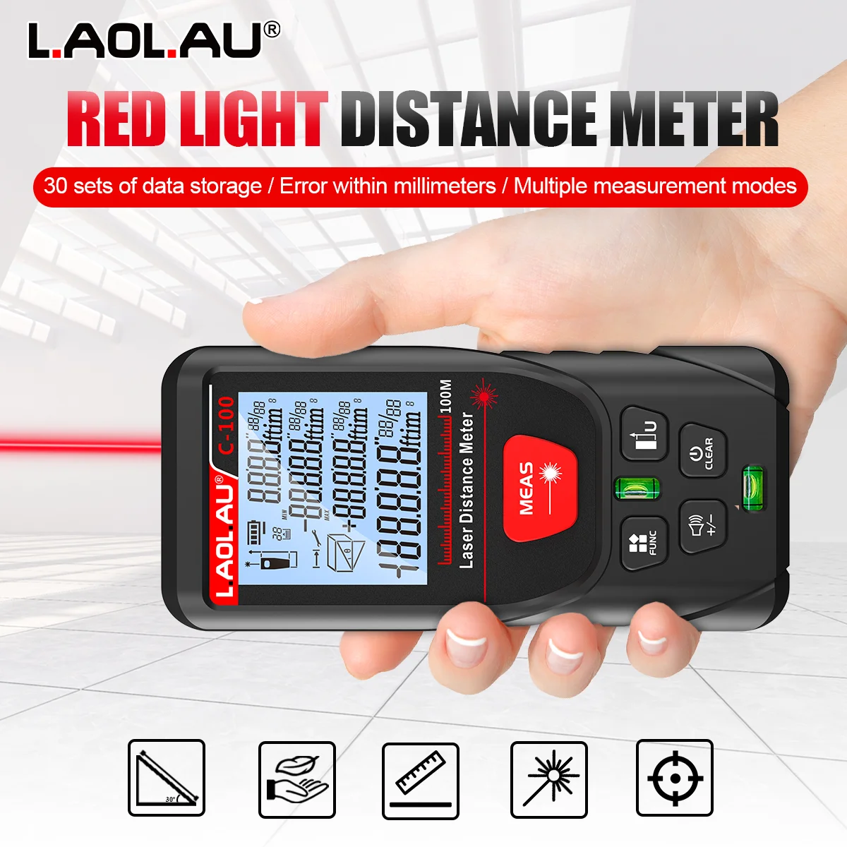 LAOLAU Digital Laser Range Fin - Power Tools Red review and price